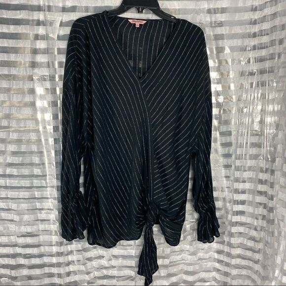 Juicy Couture Black / Silver Strip Tie Bottom Top - Picture 1 of 7
